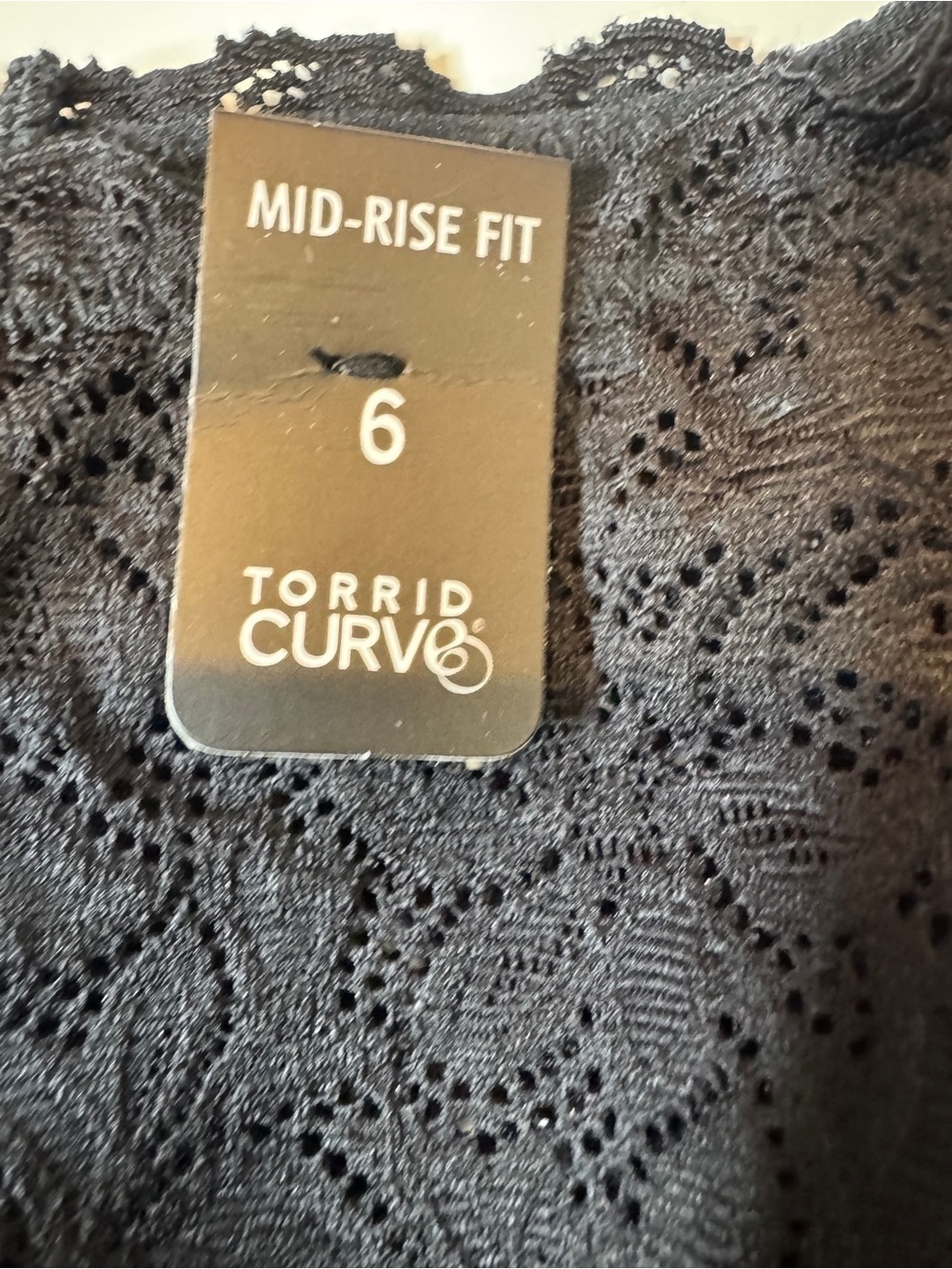 Torrid Curve Mid-Rise Black Floral Lace Boyshort Panty Size 6 NWT Plus Size - Picture 9 of 12